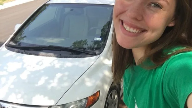 Caitlyn with her car
